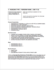 Screen capture of persona template document.